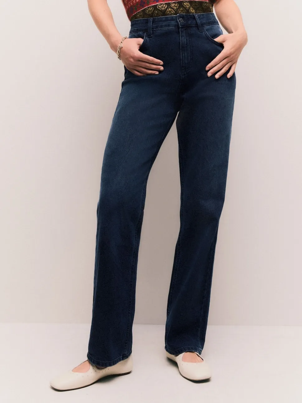 Bleu d'encre - Jeans de jambe droite