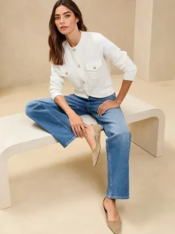 Bleu délavage moyen - Lipsy - Jean à jambe large et à taille moyenne
