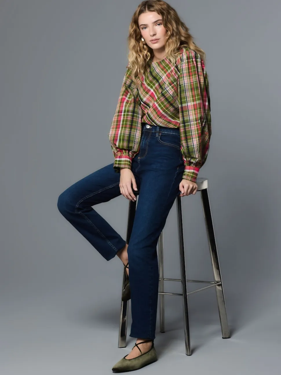 bleu foncé - Jean extensible ajusté taille milieu