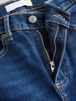 bleu foncé - Jean extensible ajusté taille milieu