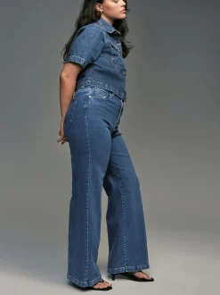 bleu foncé - Jean sablier à jambe large