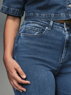 bleu foncé - Jean sablier à jambe large