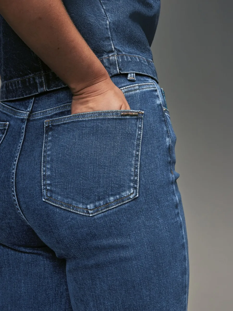 bleu foncé - Jean sablier à jambe large