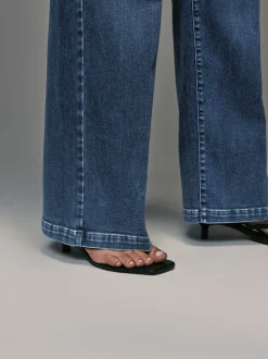 bleu foncé - Jean sablier à jambe large
