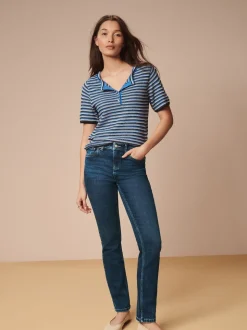 bleu foncé - Jean slim super doux