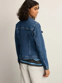 bleu foncé - Jean Veste ajustées