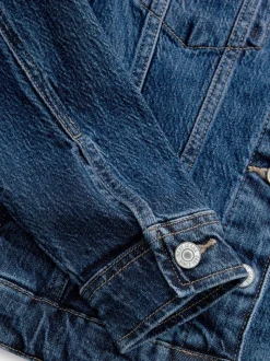 bleu foncé - Jean Veste ajustées