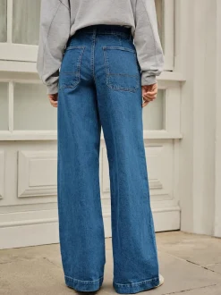 bleu foncé - Jeans larges utilitaires à taille haute