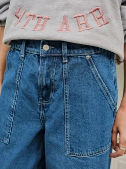 bleu foncé - Jeans larges utilitaires à taille haute