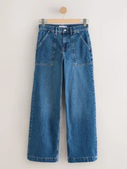 bleu foncé - Jeans larges utilitaires à taille haute