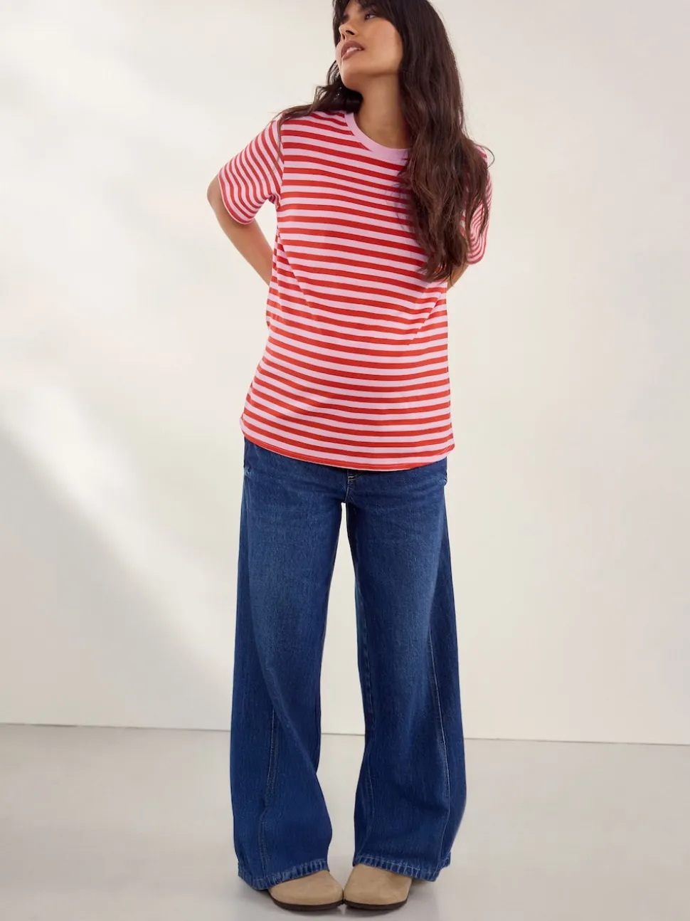 bleu foncé - Jeans Maternity à jambe large 100% coton