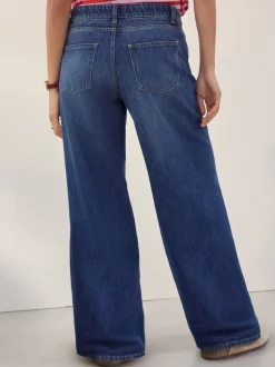 bleu foncé - Jeans Maternity à jambe large 100% coton