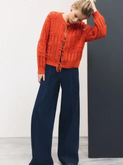 bleu foncé - Jogging en jean large à plis nervurés