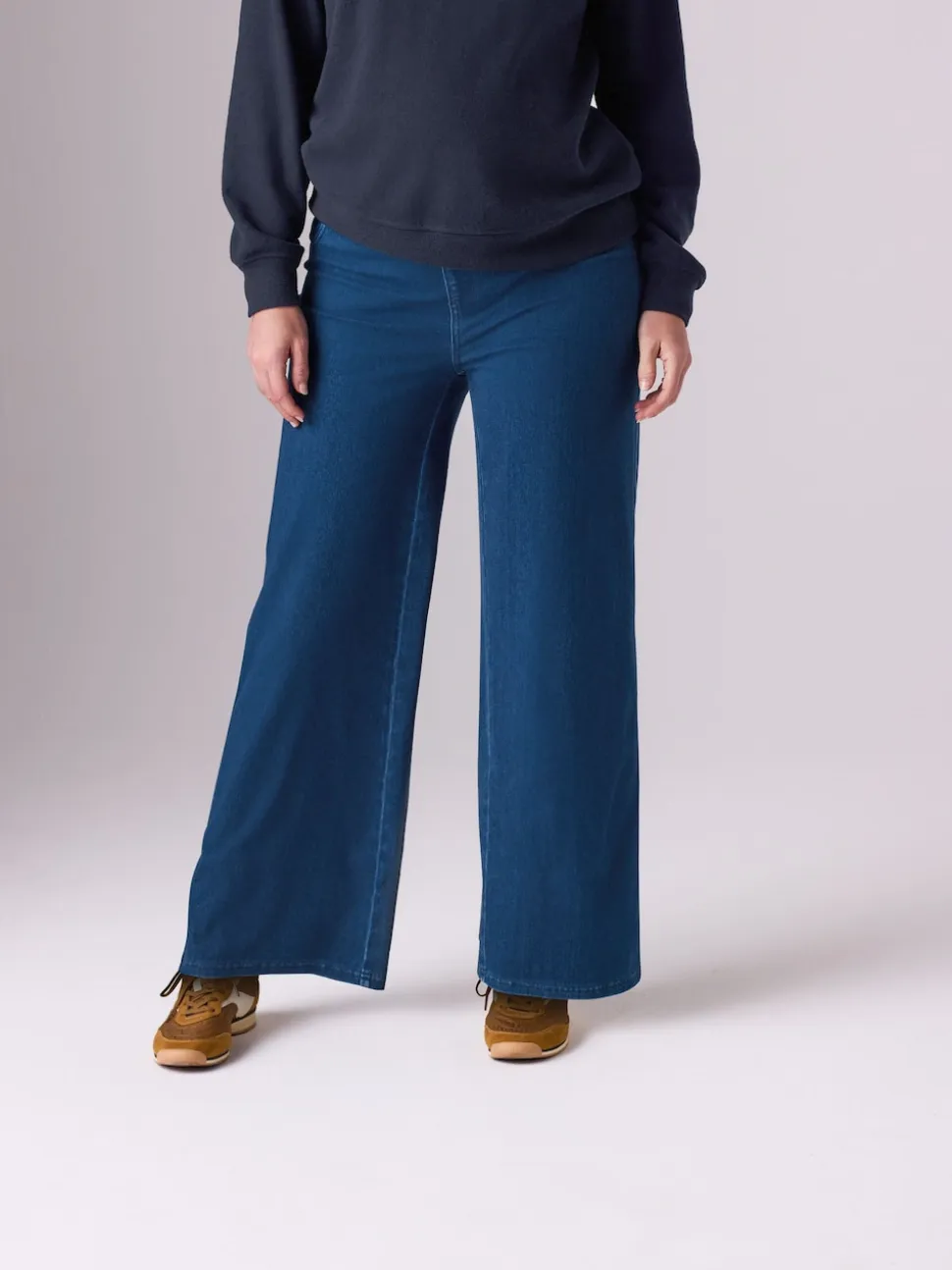 bleu foncé - Leggings de grossesse amples en denim