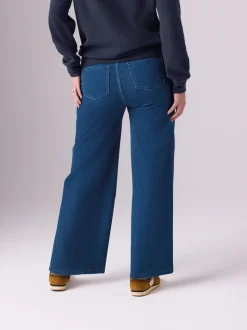 bleu foncé - Leggings de grossesse amples en denim