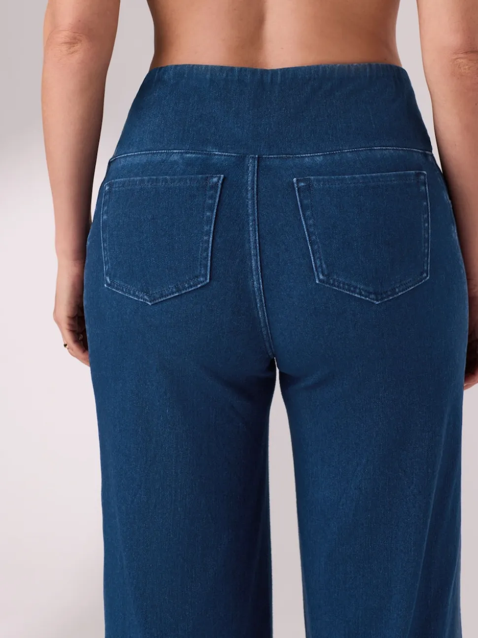 bleu foncé - Leggings de grossesse amples en denim