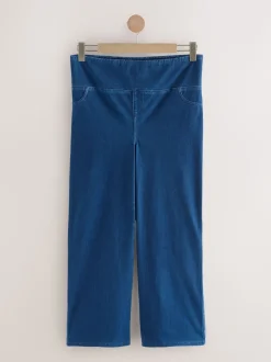 bleu foncé - Leggings de grossesse amples en denim