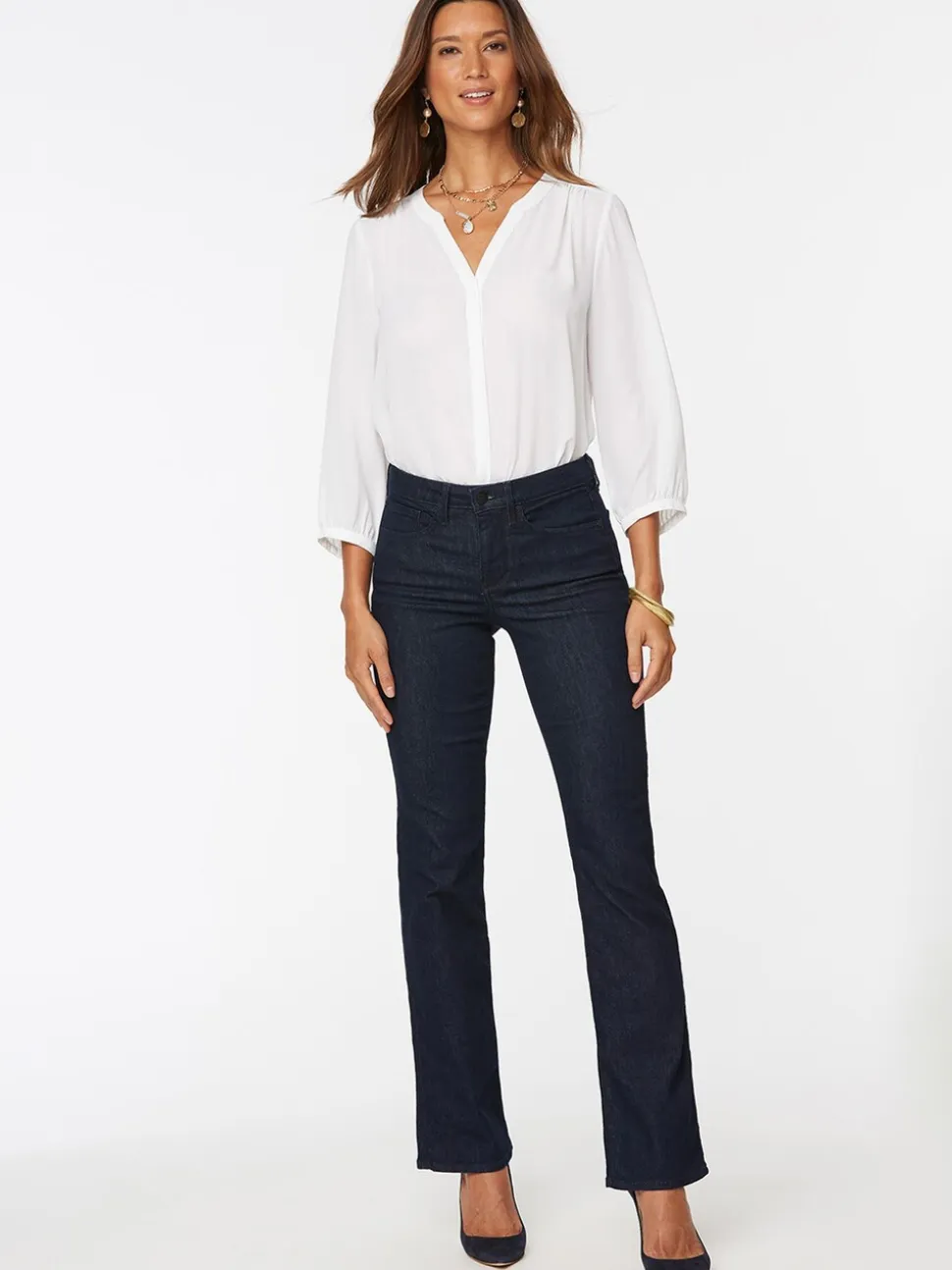 bleu foncé - NYDJ Barbara Bootcut Jeans