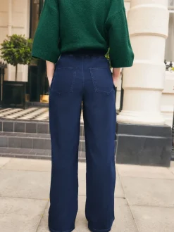 bleu foncé - Pantalon de jogging en jersey denim