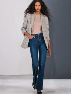Bleu foncé de denim - Jean bootcut Extensible taille Milieu