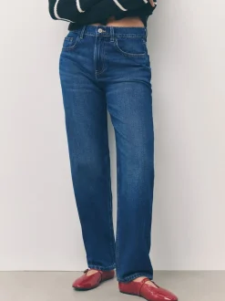 Bleu foncé de denim - Jean jambe barillet