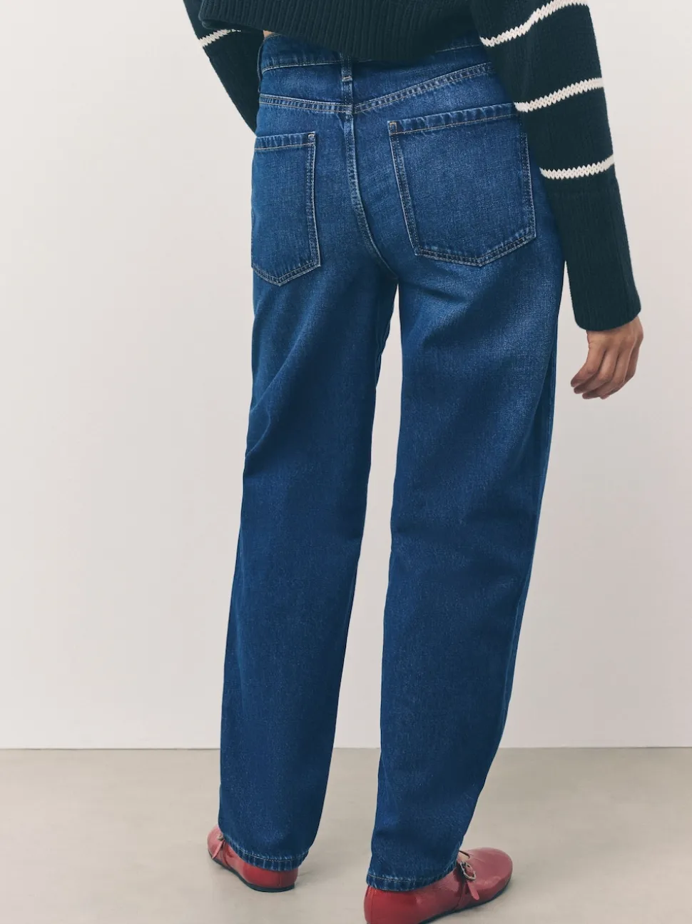 Bleu foncé de denim - Jean jambe barillet