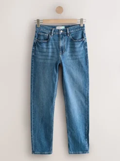 Bleu foncé de denim - Jean colonne extensible Mom Comfort