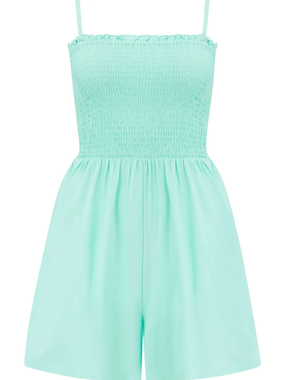 Bleu Fond - Combinaison de plage tissée Pour Moi avec corsage froncé sans bretelles