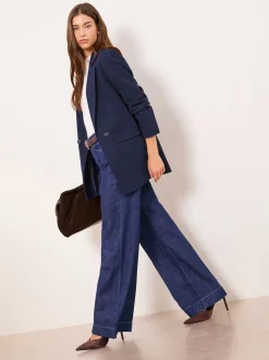 Bleu marine - Blazer long ajusté Lipsy décontracté