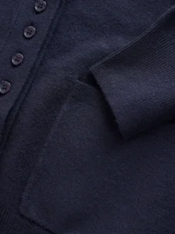 Bleu marine - Cardigan ultra-doux à col en V avec poches