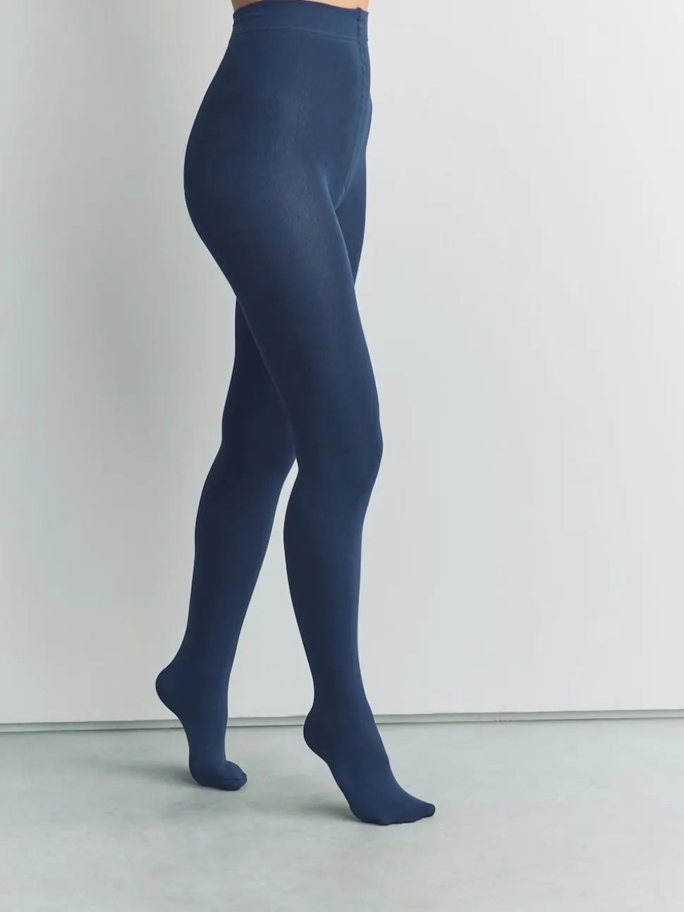 Bleu marine - Collants thermiques doublés en polaire