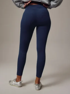 Bleu marine - Côtelé sans couture Taille haute Leggings