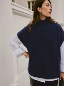 Bleu marine - Débardeur N. Premium en maille