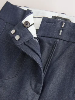 Bleu marine - Denim Look Slim Flare Trousers