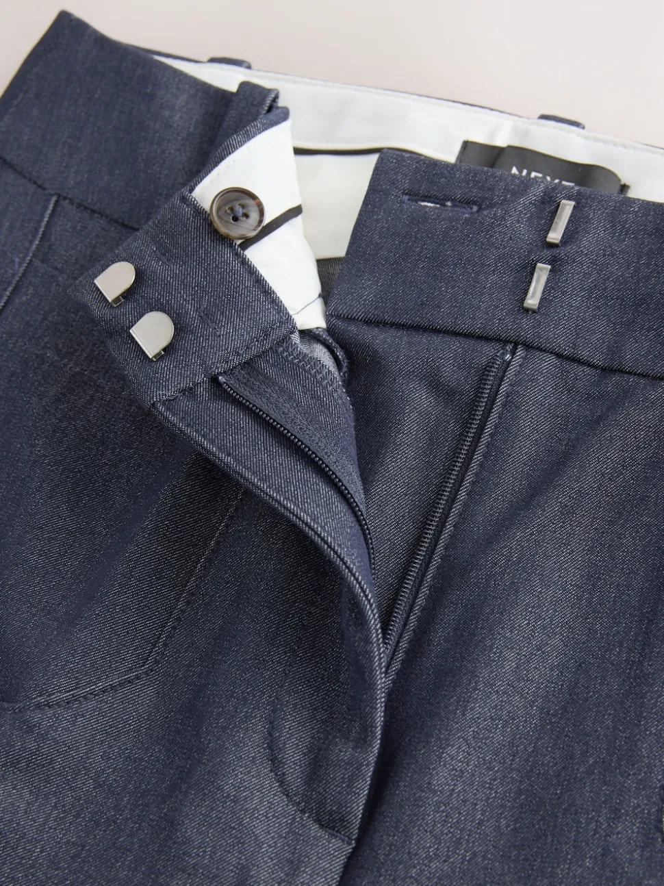 Bleu marine - Denim Look Slim Flare Trousers