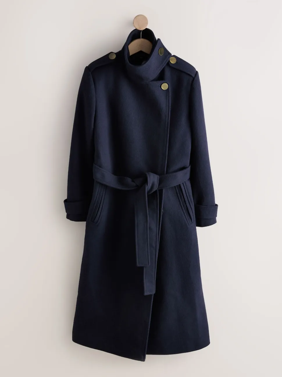 Bleu marine - Manteau habillé à col cheminée