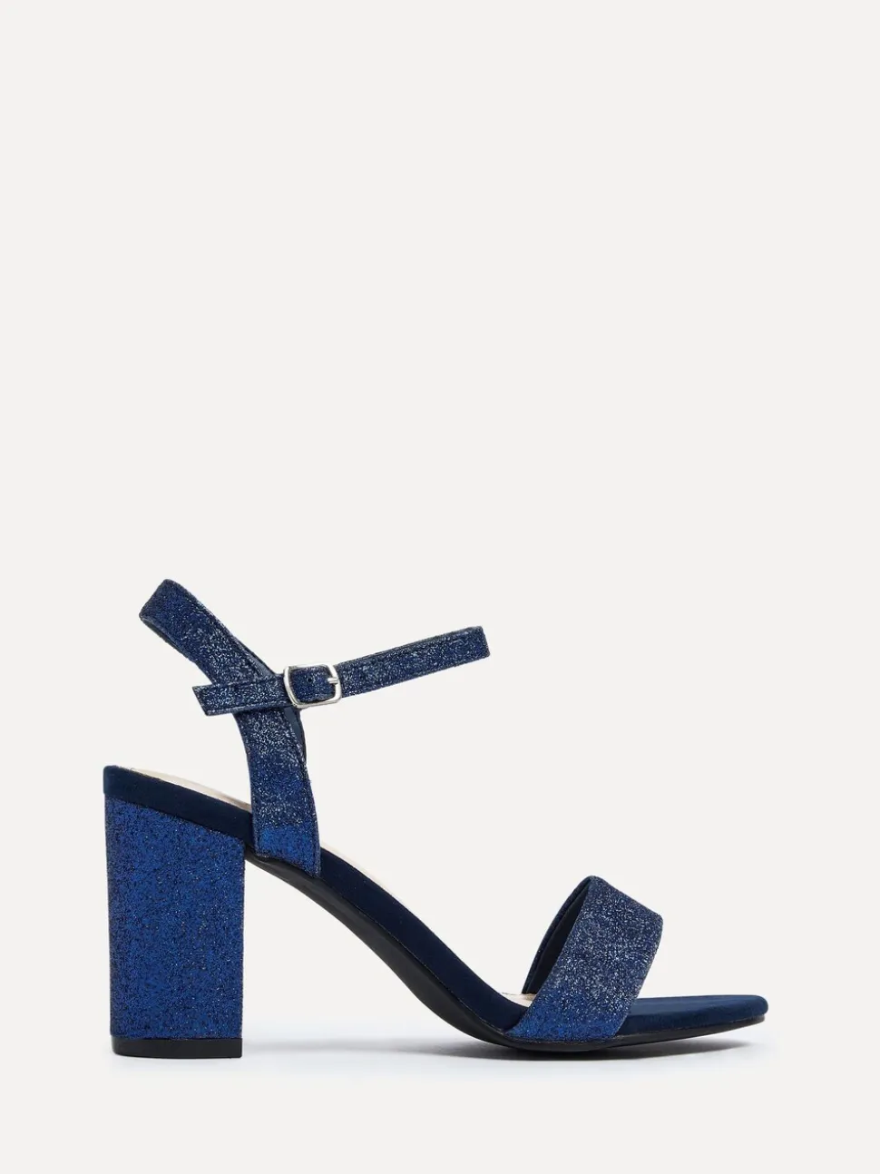 Bleu marine à paillettes - Linzi horizon ouvert en arrière Sandales à talons blocs à peine là