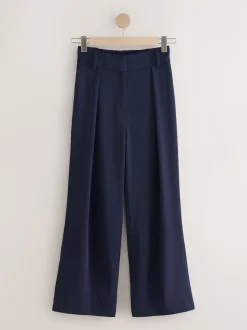 Bleu marine - Pantalon ample à dos élastique