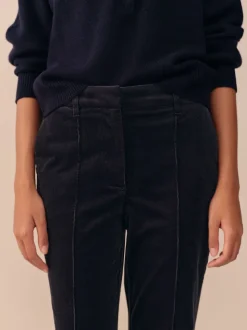 Bleu marine - Pantalon bootcut N. Premium en velours côtelé