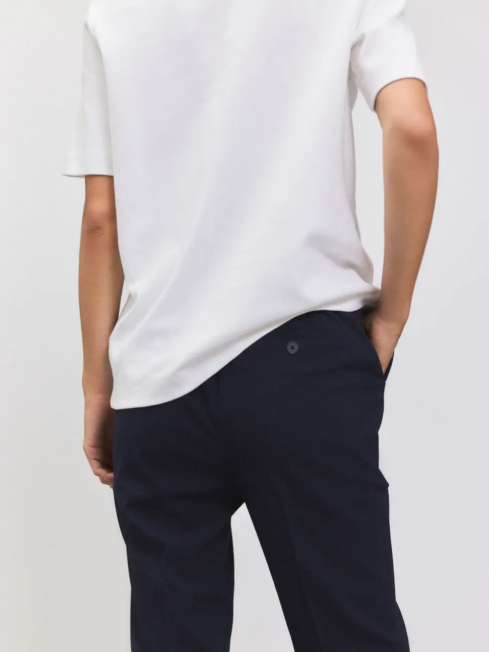 Bleu marine - Pantalon bootcut habillé avec laine