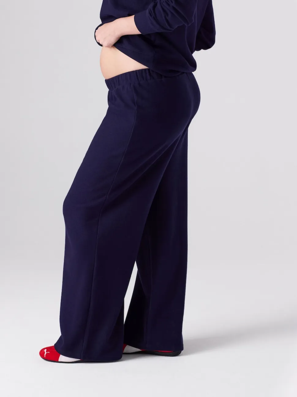 Bleu marine - Pantalon de maternité large douillet
