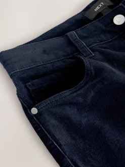 Bleu marine - Pantalon skinny en velours côtelé