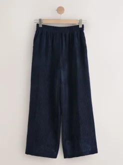 Bleu marine - Pantalons Amples en velours côtelé doux
