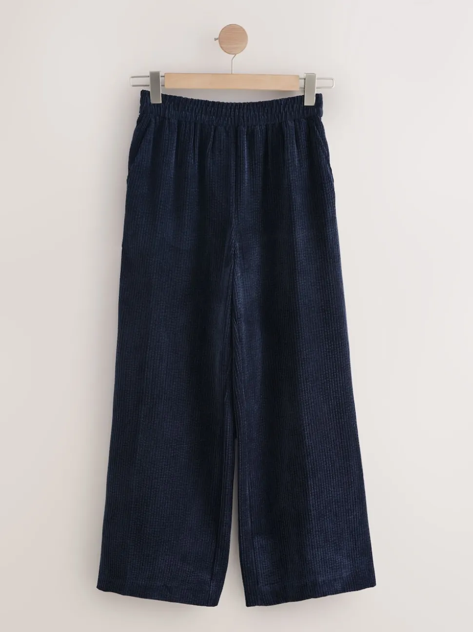 Bleu marine - Pantalons Amples en velours côtelé doux