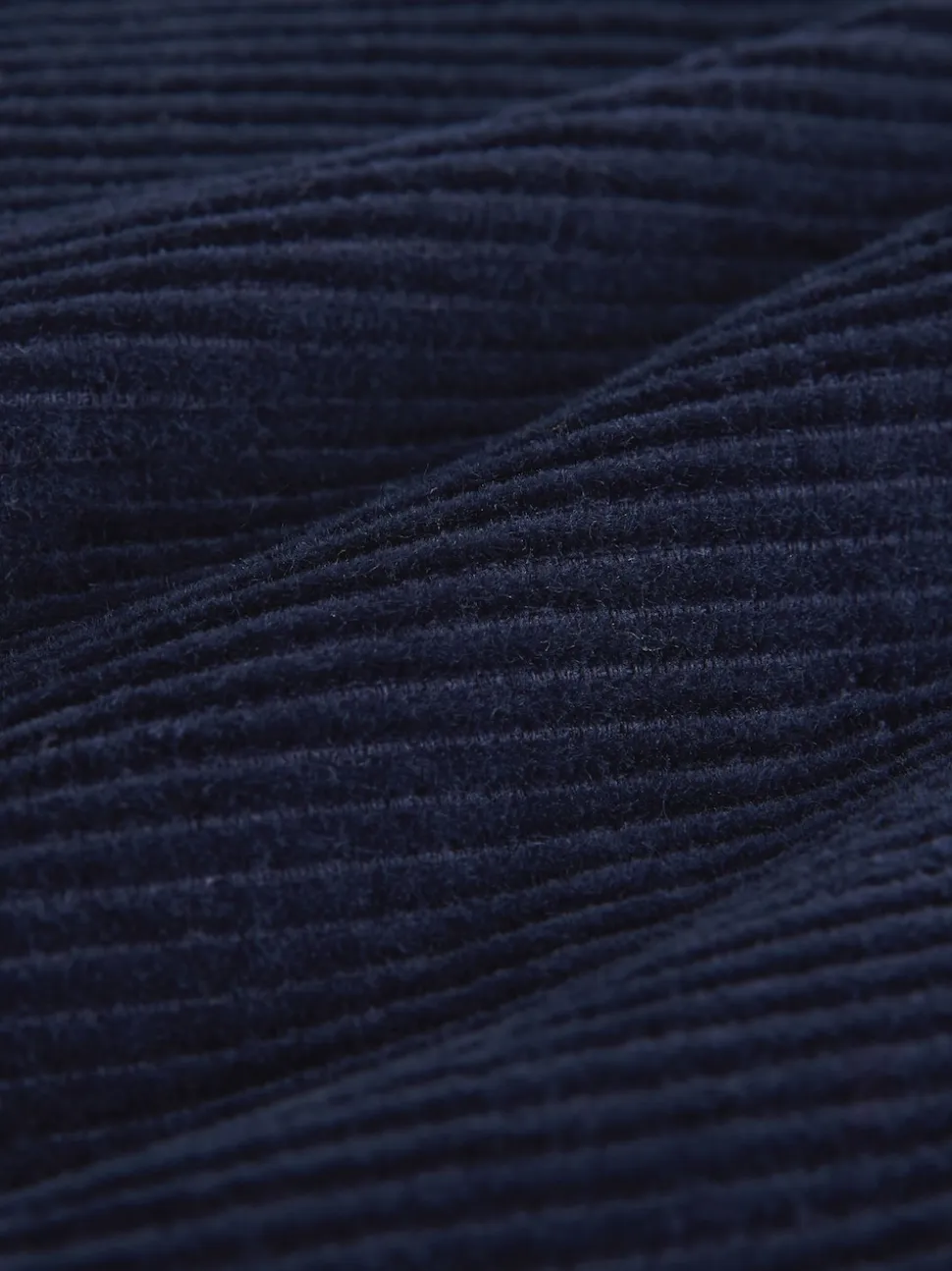 Bleu marine - Pantalons en velours côtelé à jambe large avec écharpe