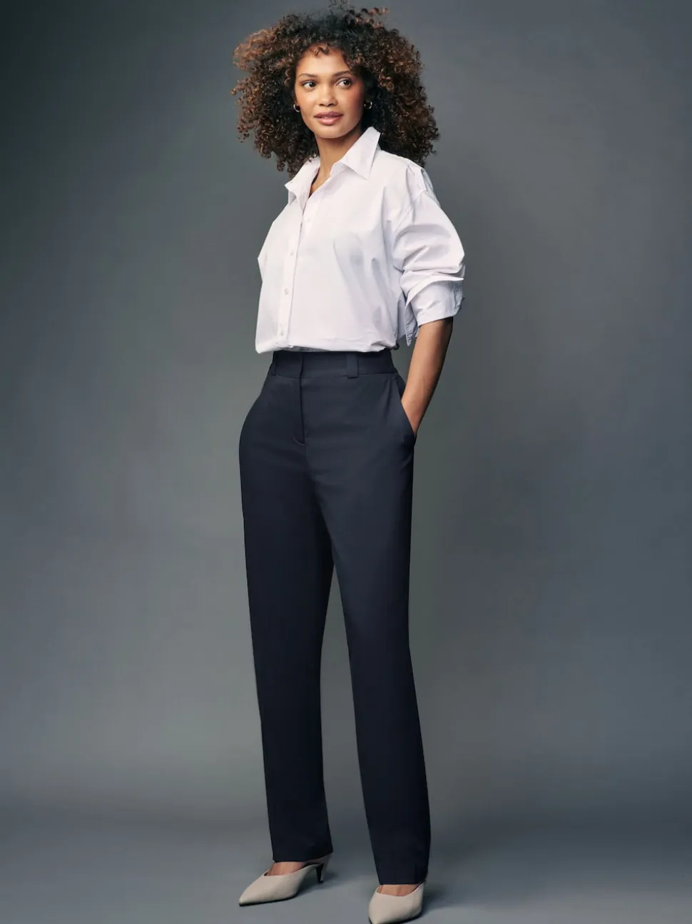 Bleu marine - Pantalons habillés coupe robuste