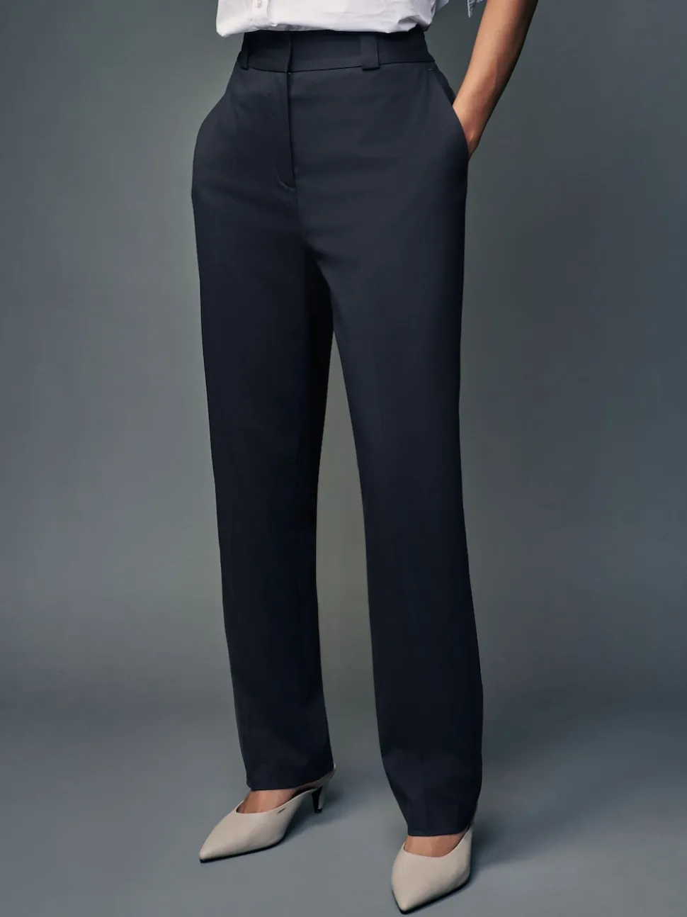 Bleu marine - Pantalons habillés coupe robuste