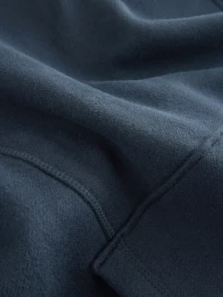 Bleu marine - Sweat-shirt à capuche long actif à coutures apparentes ultra-doux avec poches