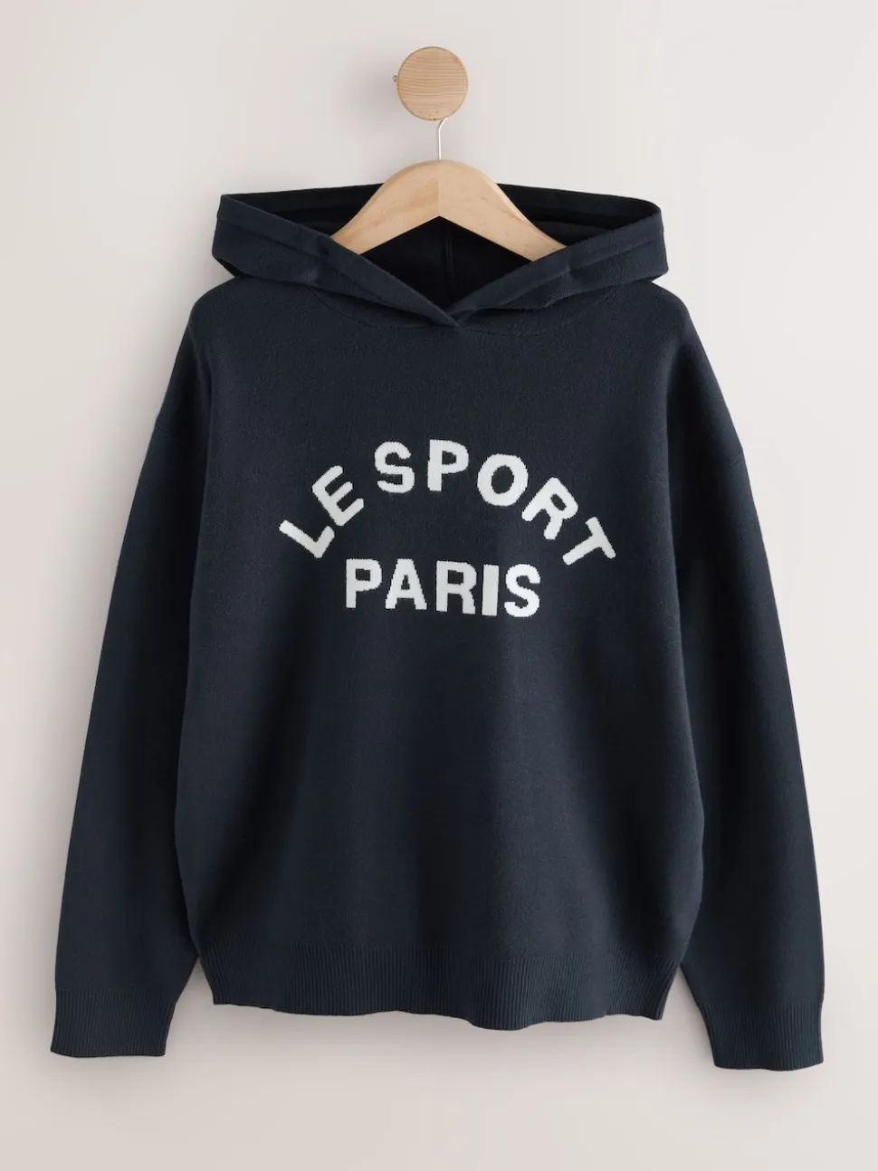 Bleu marine - Sweat-shirt à capuche compact et confortable à Manches longues
