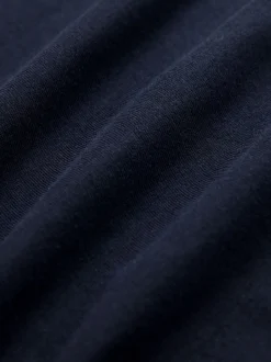 Bleu marine - T-shirt à manches longues de cou d'équipage